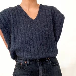 Navy Knit Sweater Vest